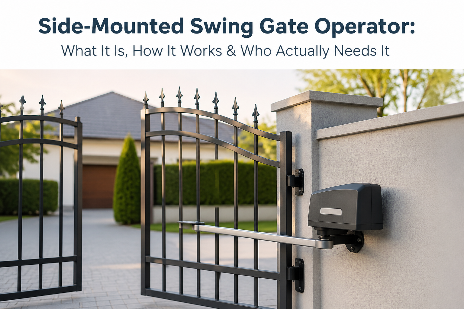 Side-Mounted Swing Gate Operator: What It Is, How It Works & Who Actually Needs It