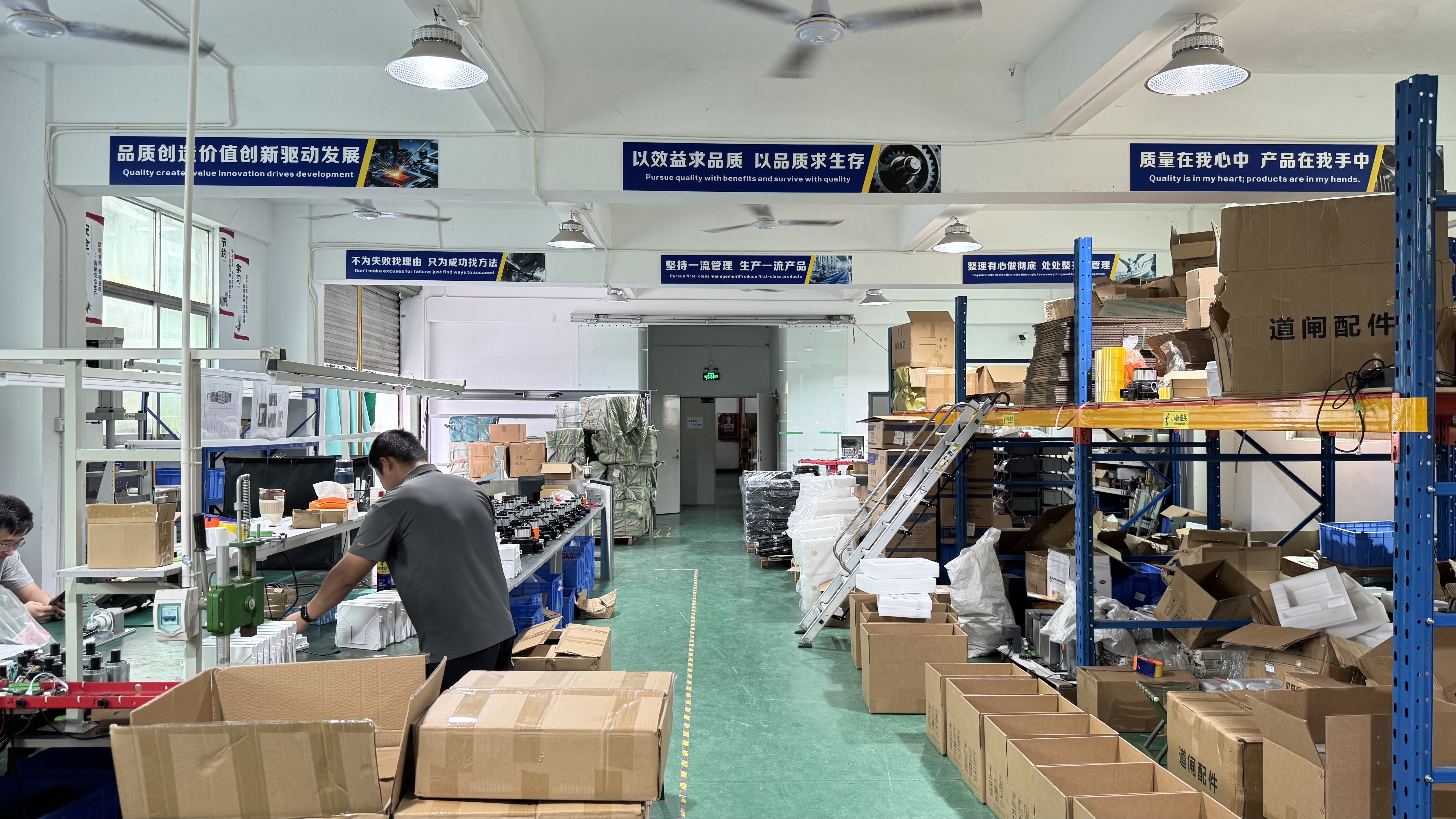 Open Bear swing gate opener shown during a factory visit
